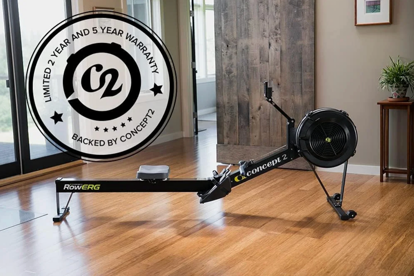 Concept2 RowErg Indoor Rowing Machine – PM5 Monitor, Device Holder, Model D, Adjustable Air Resistance, Easy Storage
